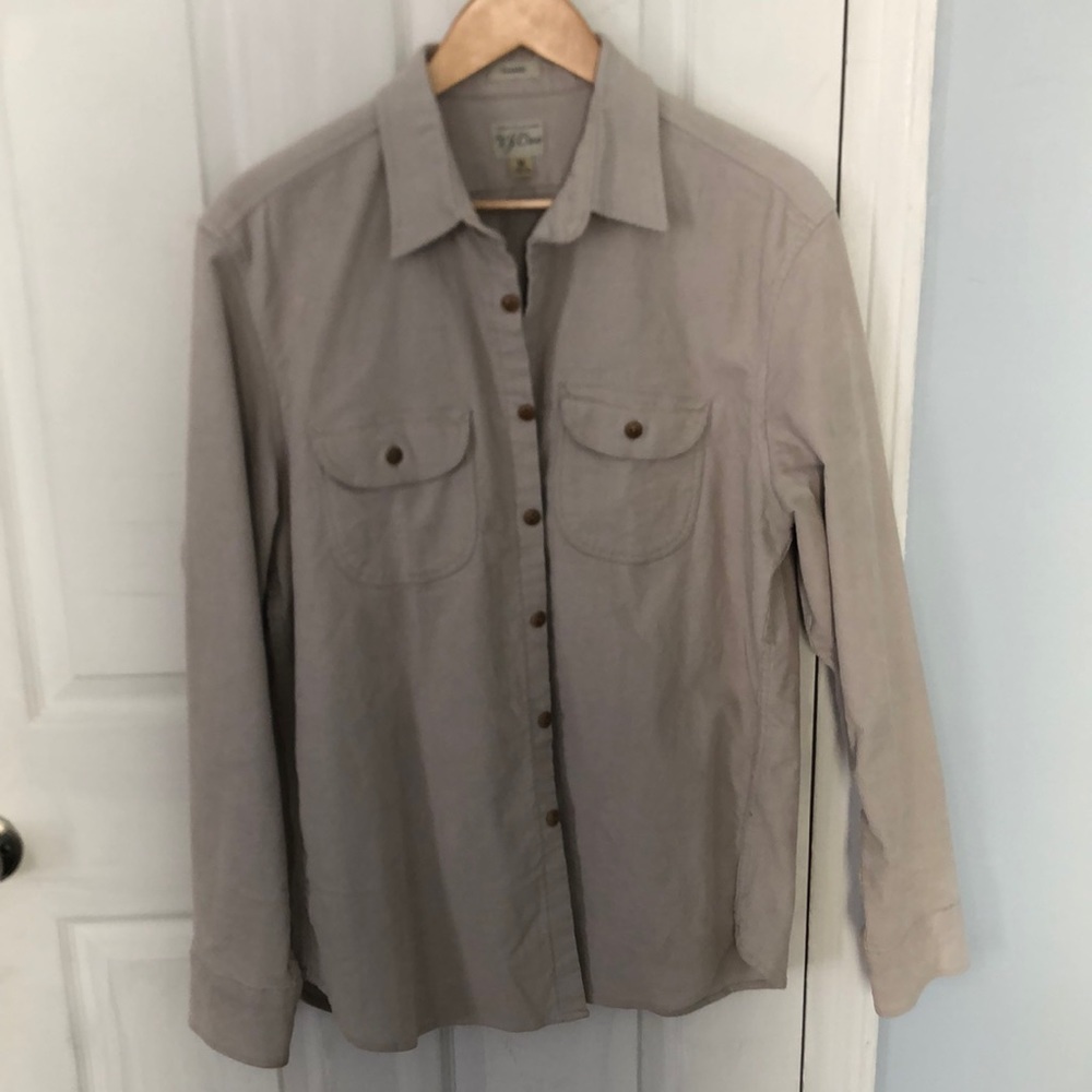 Dove gray corduroy shirt jacket